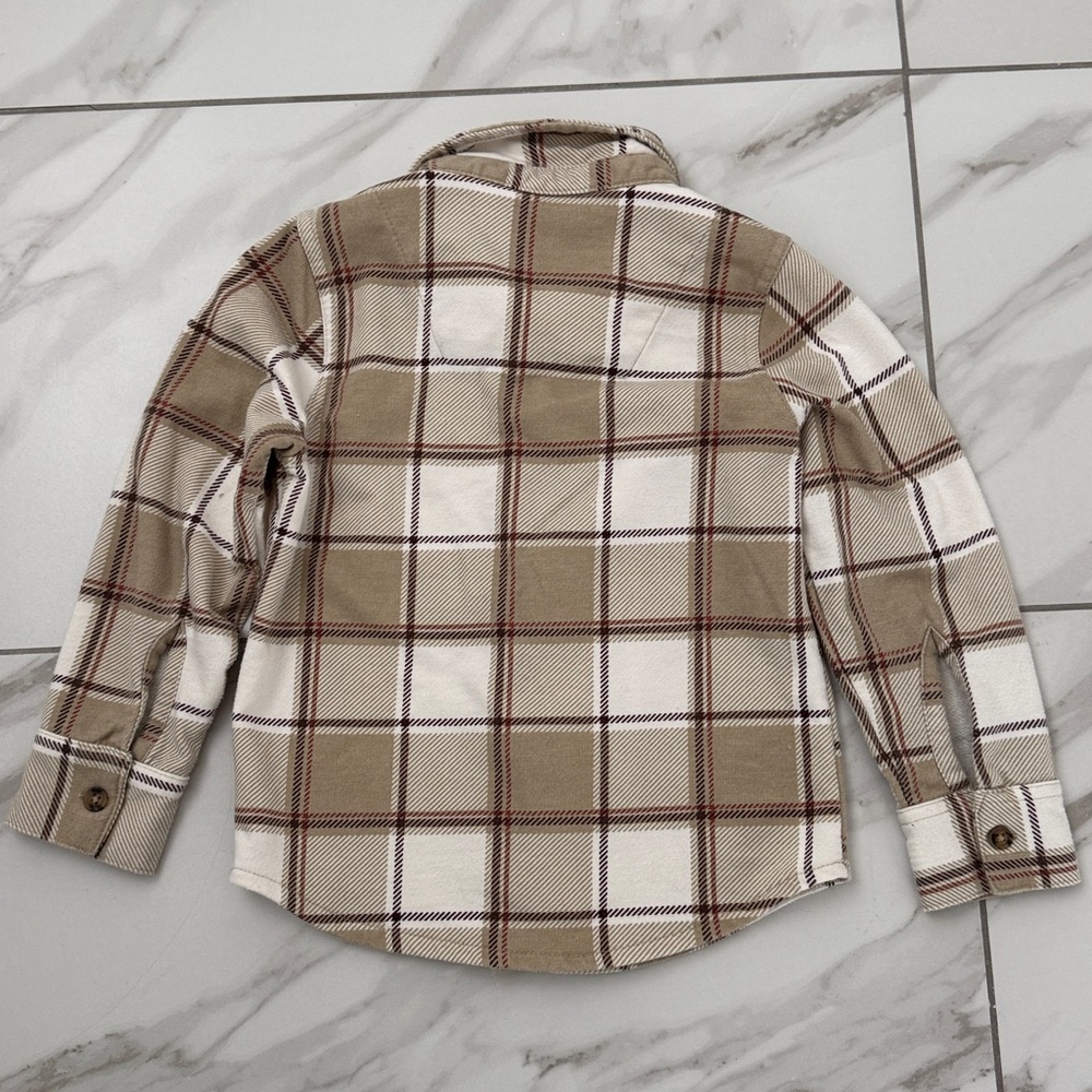 Boys 4T Bundle Outfit Plaid Button-Up Shirt with Khakis and LS Henley Shirt - Picture 4 of 7
